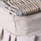 Portabiancheria ovale in vimini beige e bianco, set di 3, 45x33H56 cm