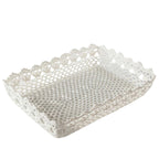 Vassoio in pizzo bianco, 35X25H7 cm