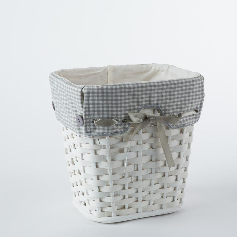 Gettacarte in bambù bianco, 25x20H26 cm (kit da 3)