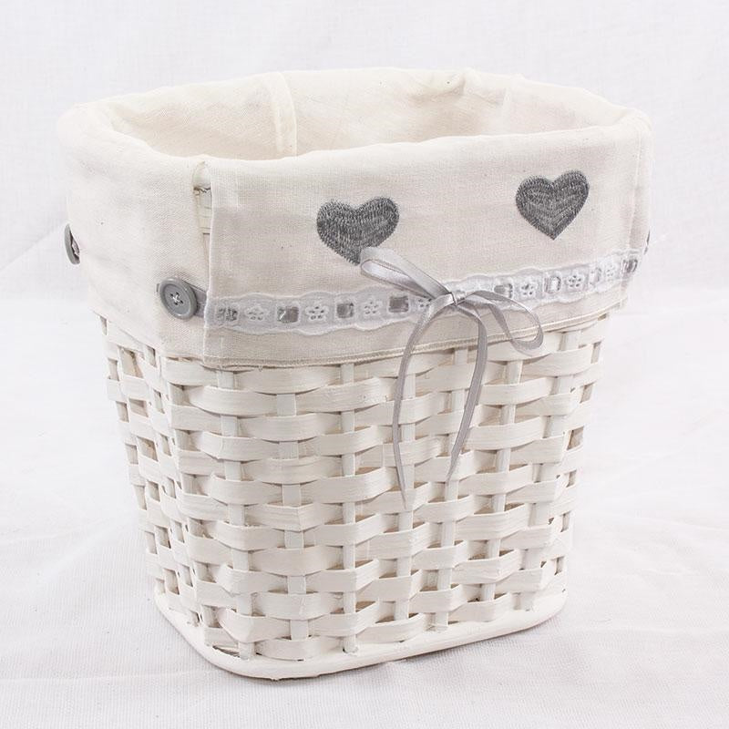 Gettacarta in bambu' bianco, 25x20x26 cm