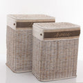 Portabiancheria in rattan, set di 2