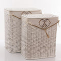 Portabiancheria in rattan, set di 2, 48x36H58 cm