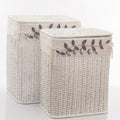 Portabiancheria in bambu', 48x36H58 cm, set di 2