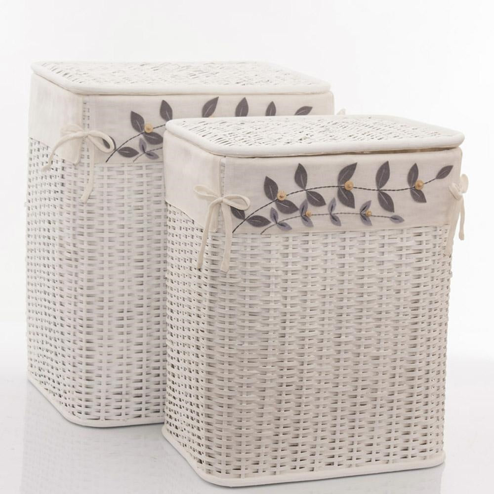 Portabiancheria in bambu', 48x36H58 cm, set di 2
