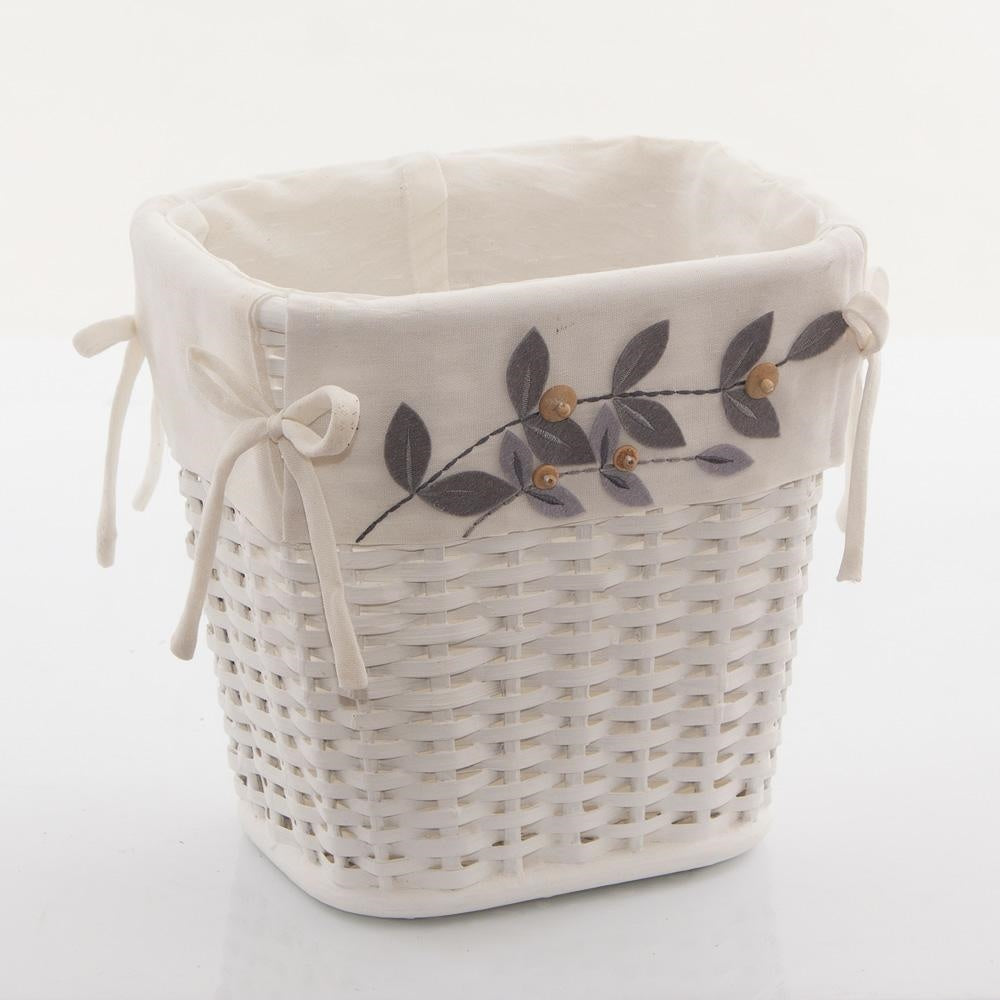 Gettacarte in rattan bianco, 25x20H25 cm