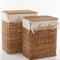 Portabiancheria in rattan, set di 2