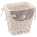 Cesto gettacarte in rattan bianco, 25x20H25 cm