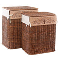 Set di 2 portabiancheria in rattan marrone, 48x36H58 cm