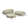 Cesto in bamboo ovale bianco "simply beautiful" con fodera
