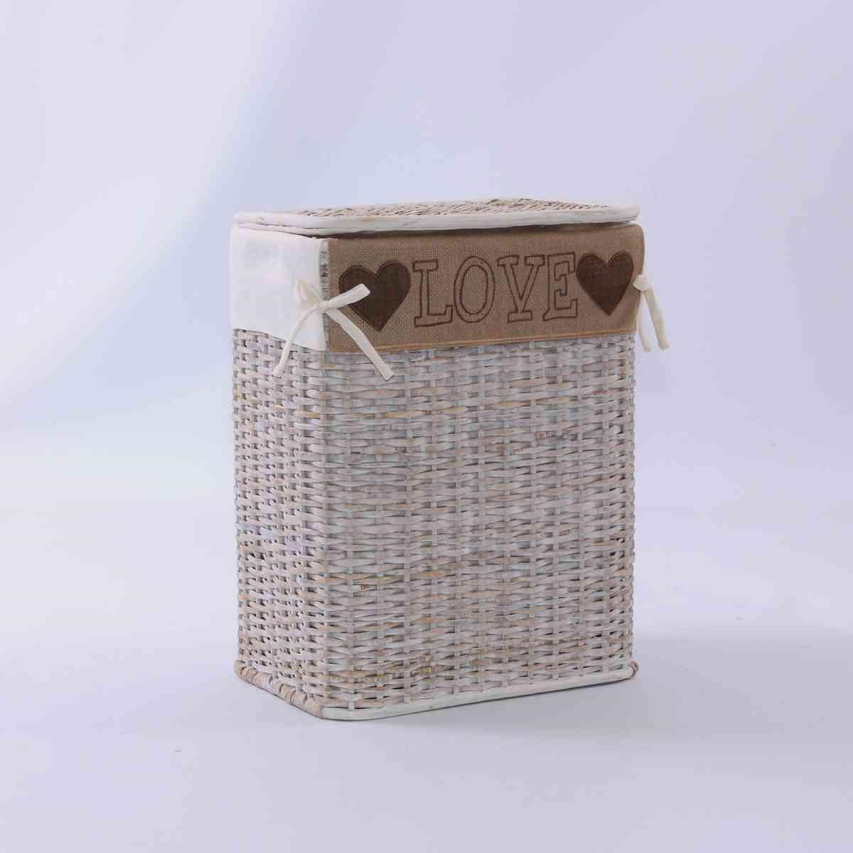 Portabiancheria rattan love sbian, 43x30x53 cm