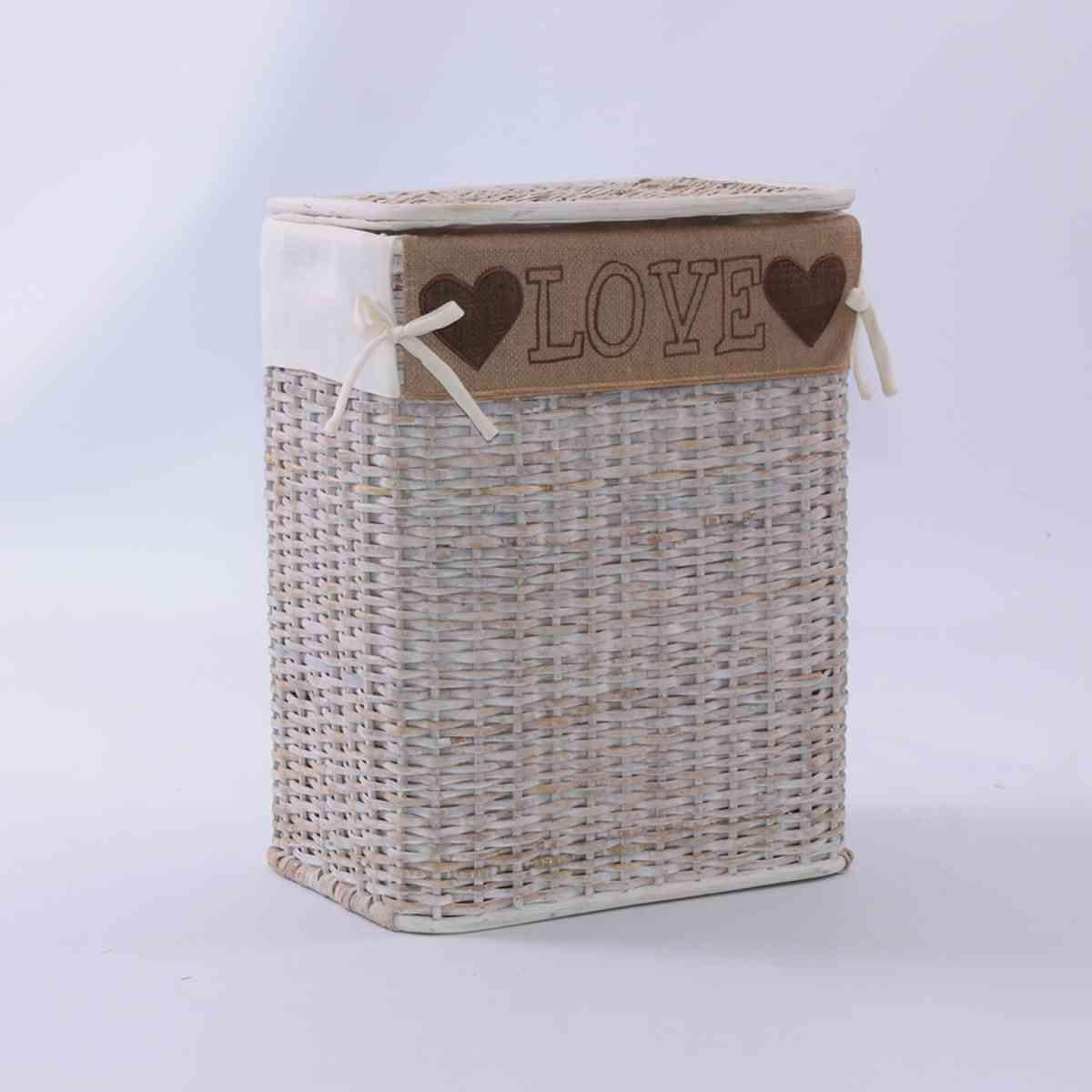 Portabiancheria rattan love sbian, 48x36x58 cm