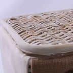 Portabiancheria in rattan sbiancato, set da 3, 48x36H58 cm