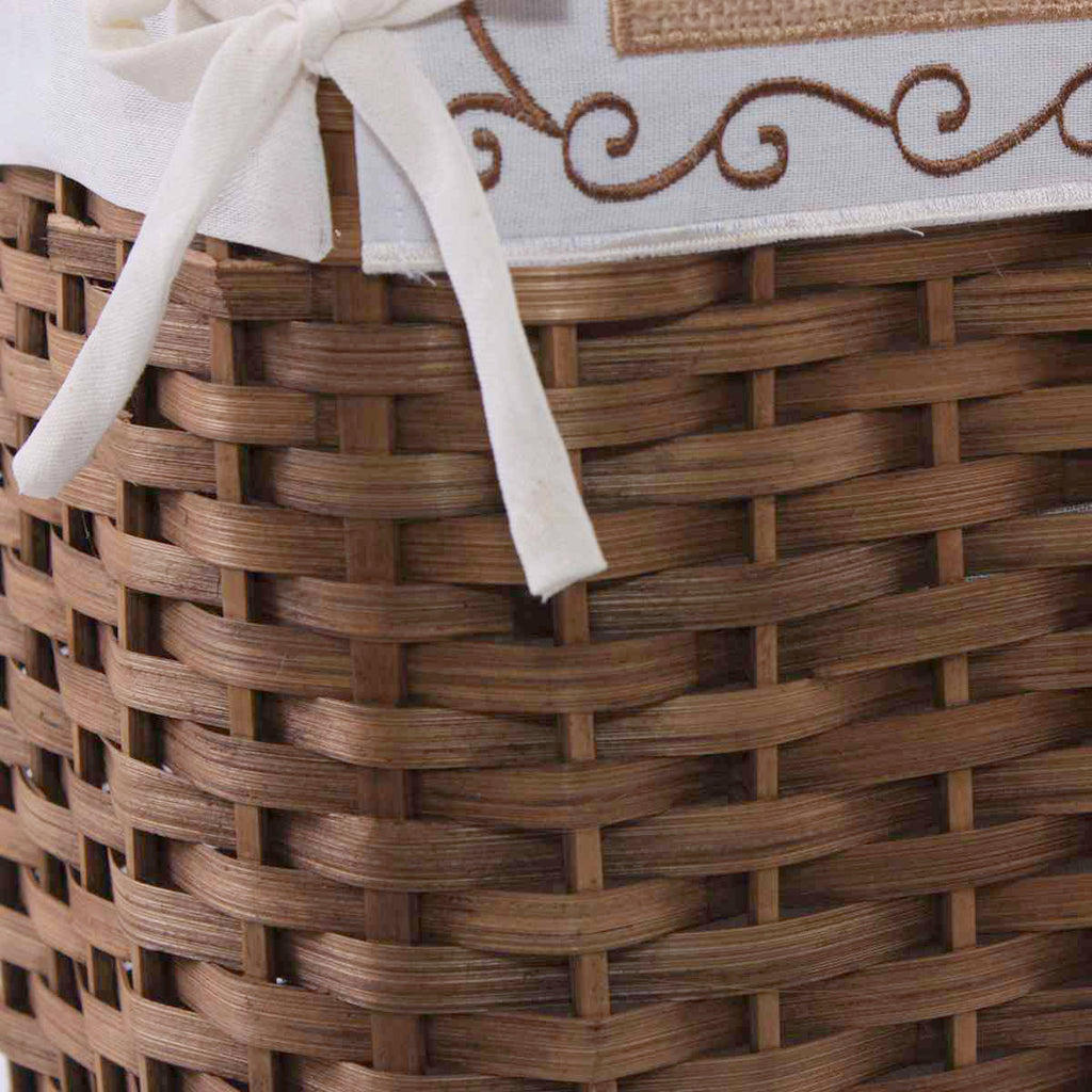 Portabiancheria marrone in bambù, set di 3, 48x36H58 cm