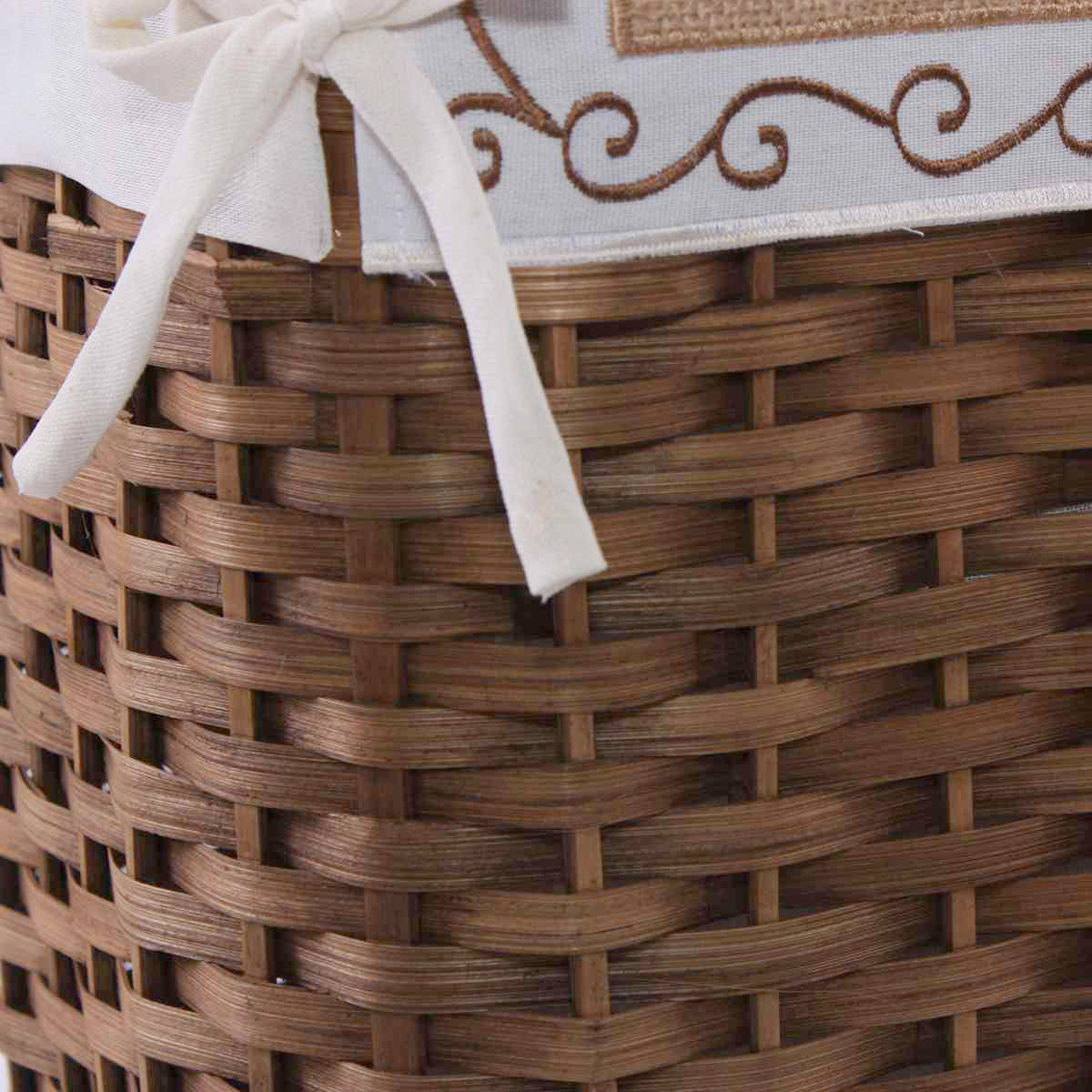 Portabiancheria marrone in bambù, set di 3, 48x36H58 cm