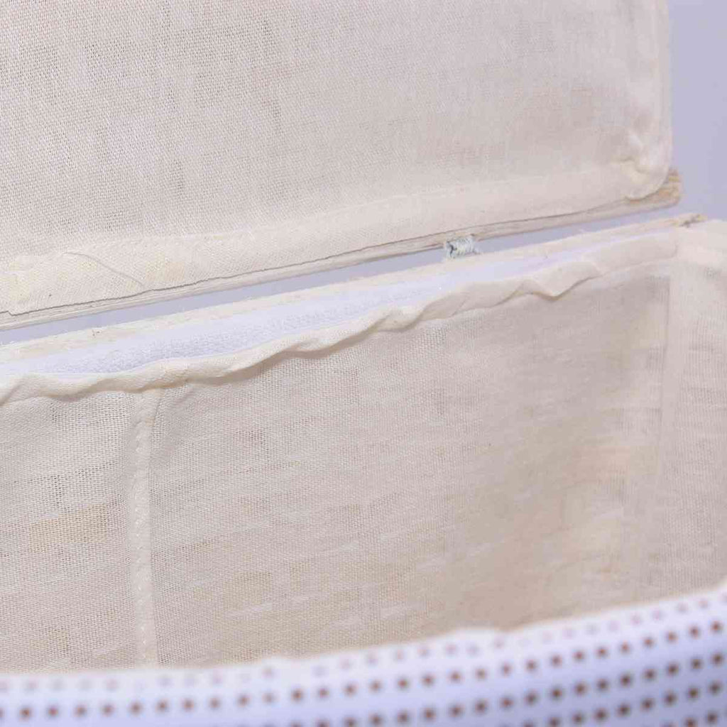 Portabiancheria semirotondo in bambu' bianco, 48x36H58 cm, set di 3