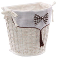 Gettacarte semirotondo in bambù bianco, 25x20H25 cm