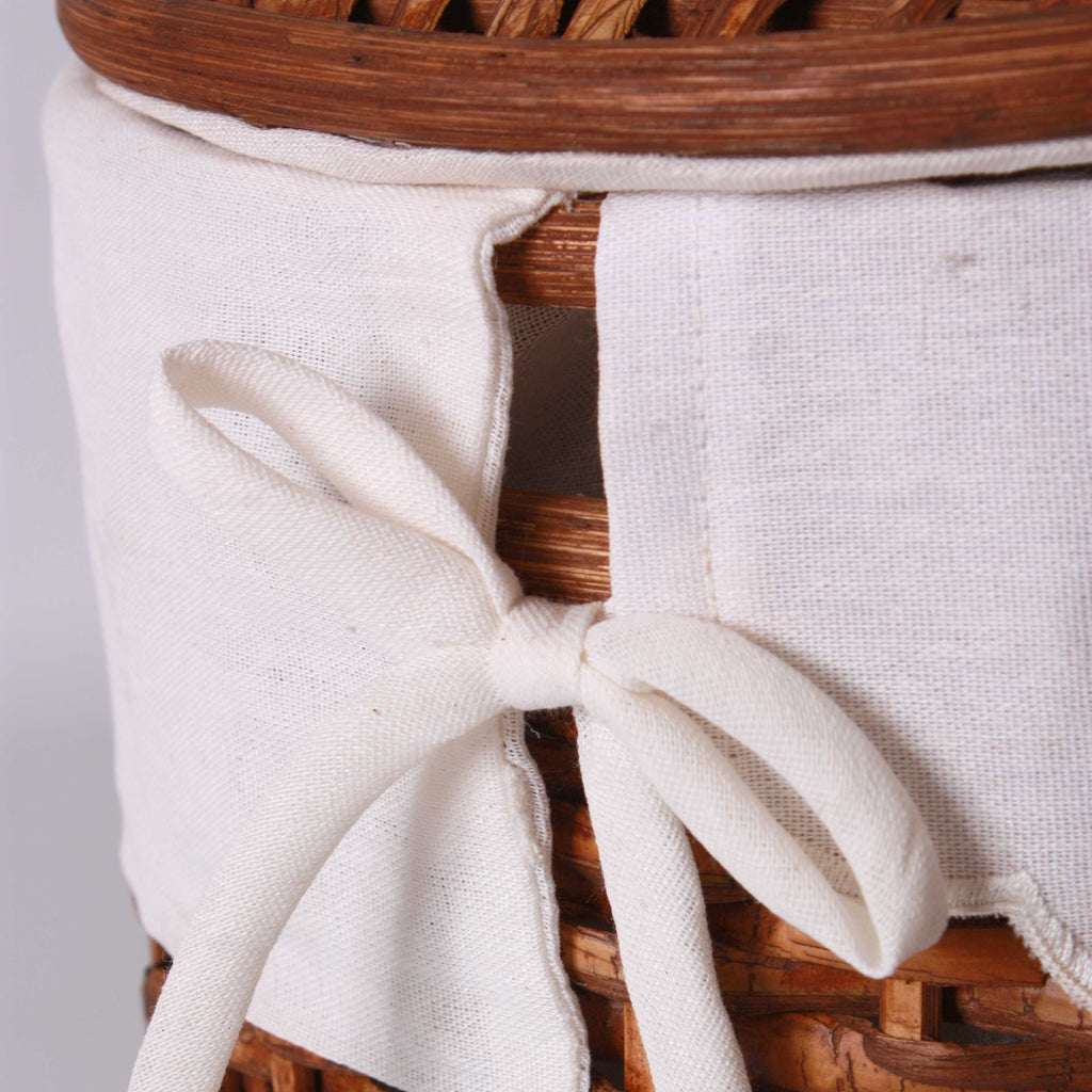 Portabiancheria ovale in rattan brunito, set di 3, 48x36H58 cm