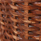 Gettacarte in vimini marrone con fodera decorata, 25x20x25 cm