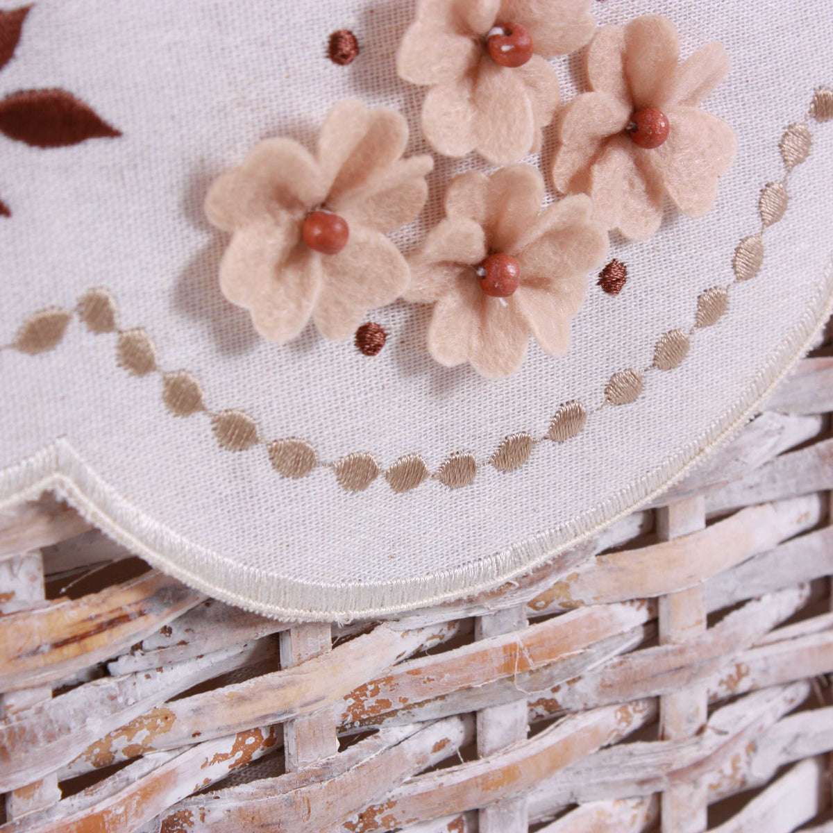 Portabiancheria in rattan sbiancato, 48x36H58 cm, set di 3