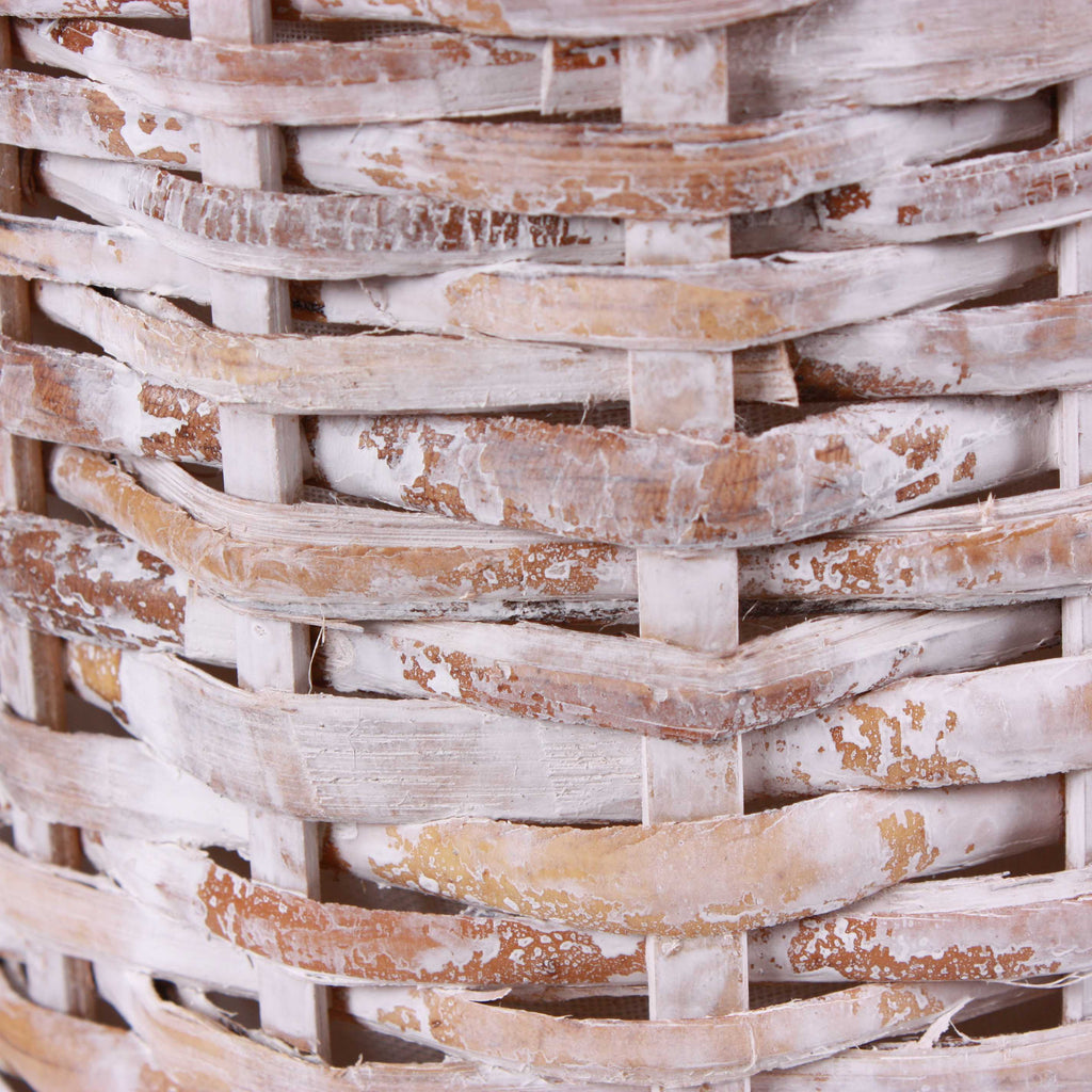 Portabiancheria in rattan sbiancato, 48x36H58 cm, set di 3