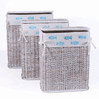 Portabiancheria in rattan foderato, 48x36H58 cm, set di 3