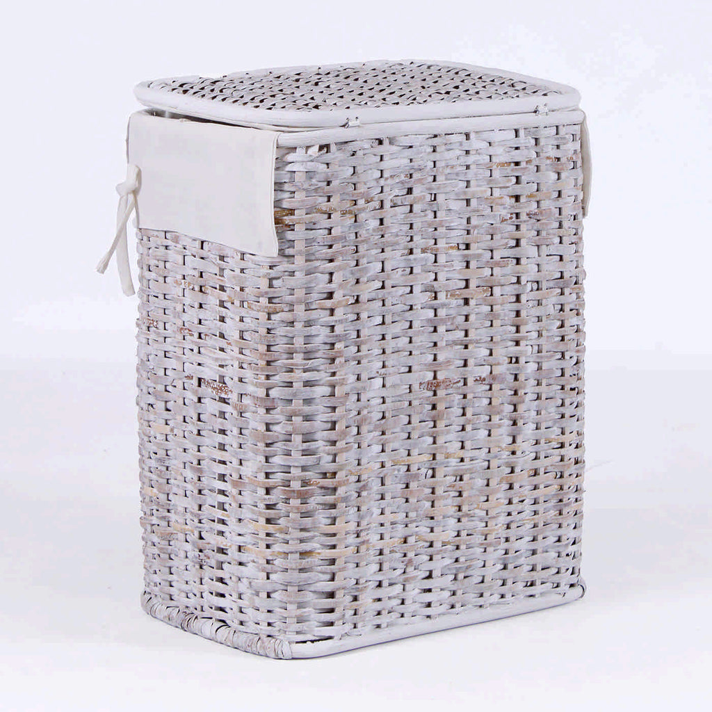 Portabiancheria in rattan foderato, 48x36H58 cm, set di 3