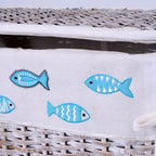 Portabiancheria in rattan foderato, 48x36H58 cm, set di 3