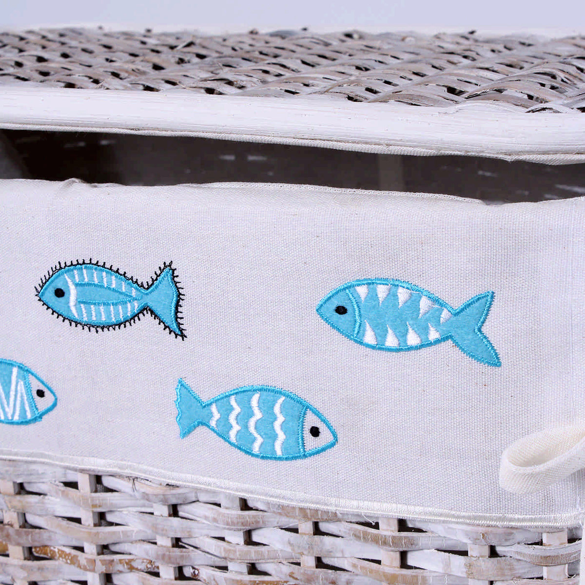 Portabiancheria in rattan foderato, 48x36H58 cm, set di 3