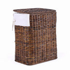 Set di 3 portabiancheria in rattan foderati, 48x36H58 cm