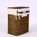 Portabiancheria in bambù marrone con fodera, 37x25x47 cm