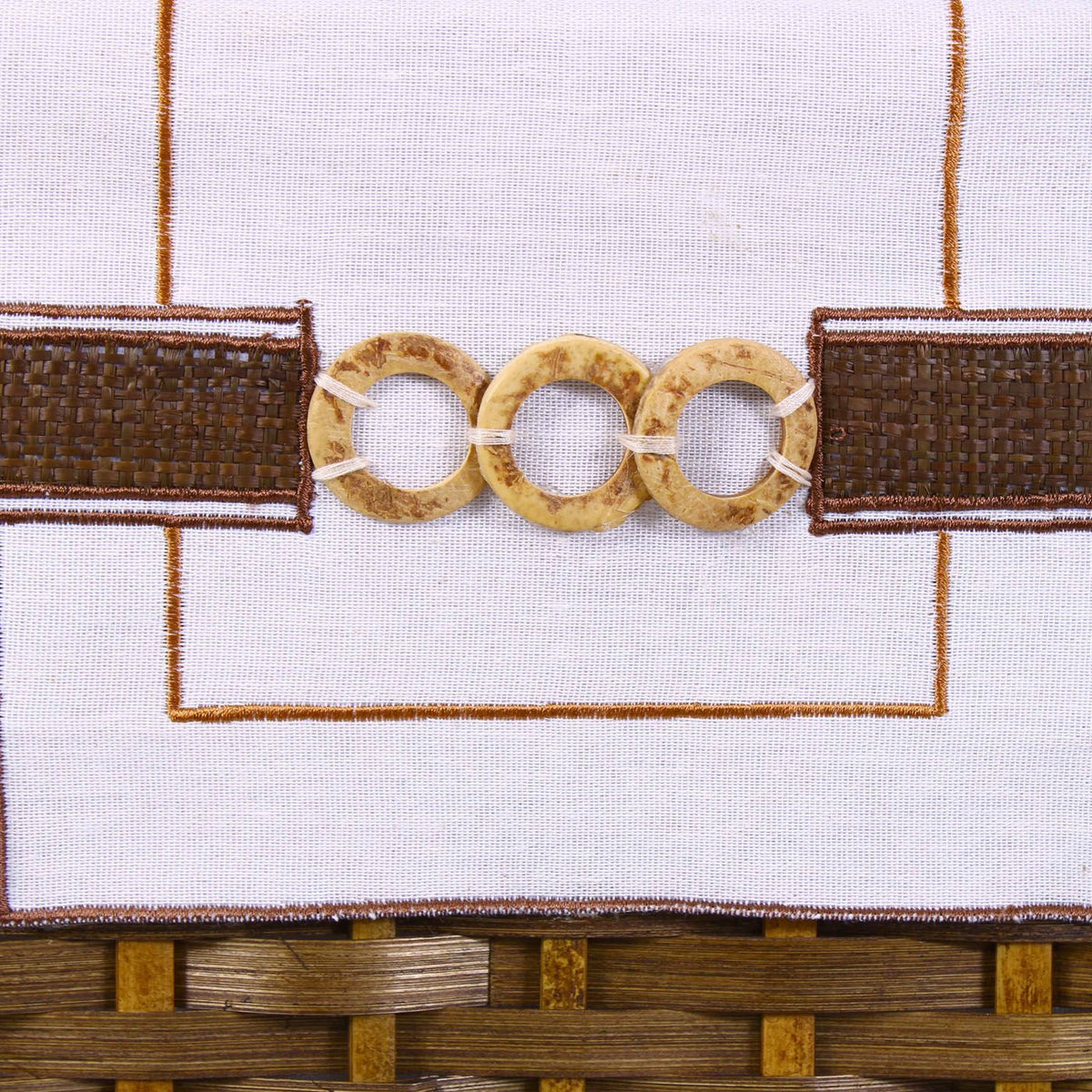 Portabiancheria in bambù marrone con fodera, set da 3, 48x36H58 cm