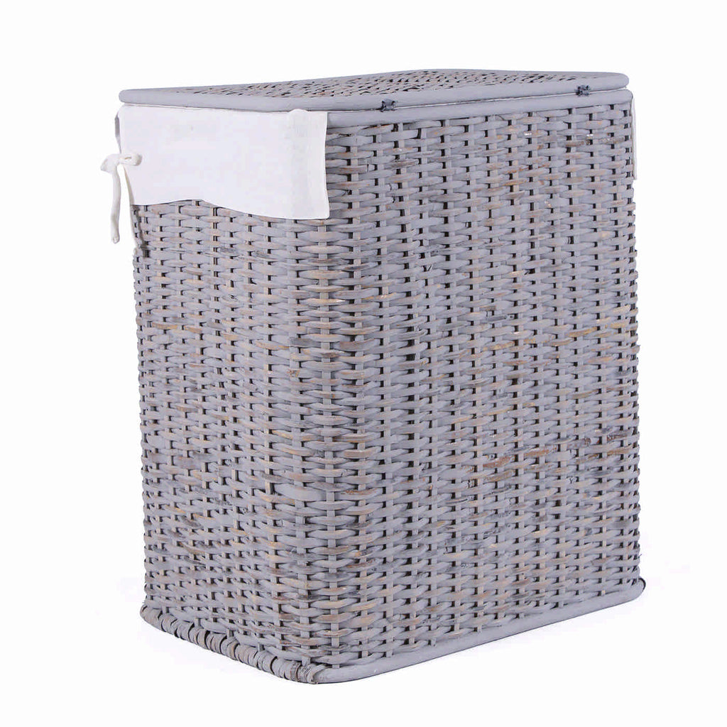 Portabiancheria in rattan foderato, 48x36H58 cm, set di 3