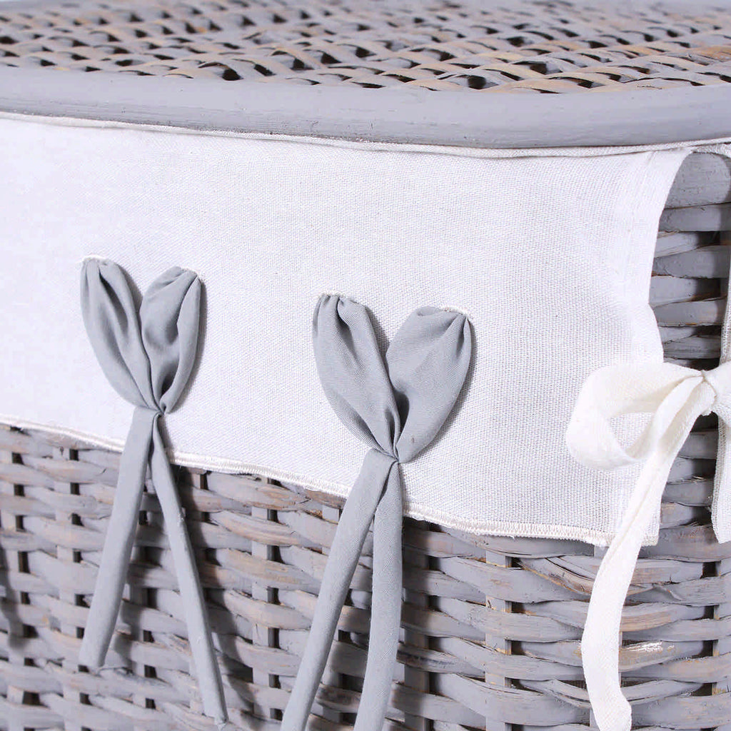 Portabiancheria in rattan foderato, 48x36H58 cm, set di 3