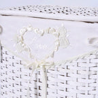 Portabiancheria in bambù bianco foderato, set da 3, 48x36H58 cm