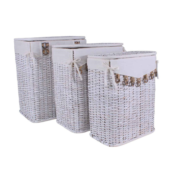Portabiancheria rattan rettangolare foderato, 48x36x58 cm
