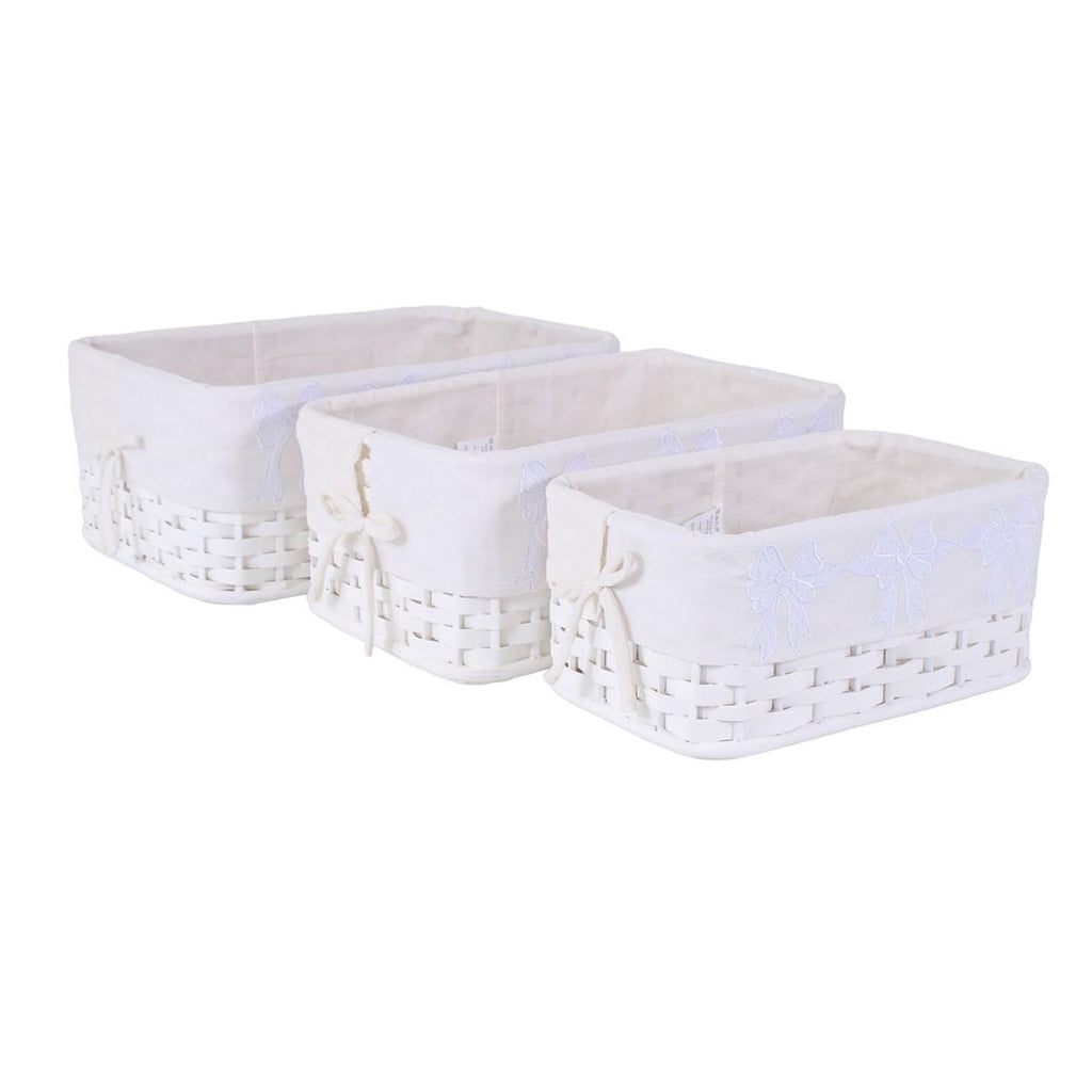 Cesto bamboo bianco rett.fod s3 made philippines, 43X30H18 cm