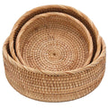 Ciotola in rattan brunito, set di 3, Ø26H10 cm