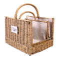 Cesto portalegna vimini grigio home con fodera 52x41h34/48