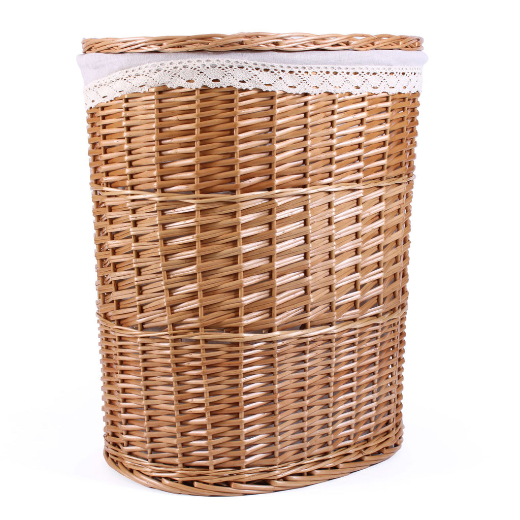 Portabiancheria in vimini bollito, 52x39x58 cm, set di 2