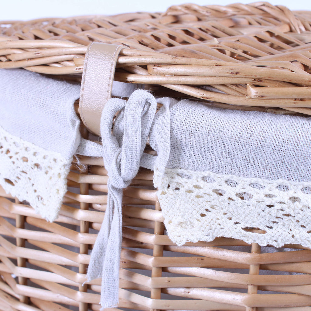 Portabiancheria in vimini bollito, 52x39x58 cm, set di 2
