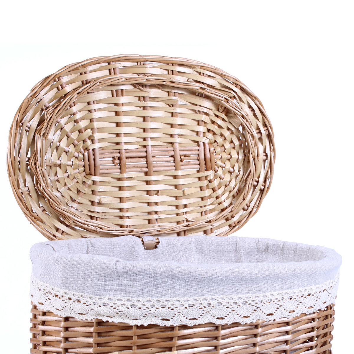 Portabiancheria in vimini bollito, 52x39x58 cm, set di 2