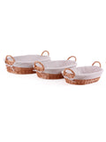 Cesto ovale foderato in set di 3, 60X46H15 cm