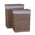 Portabiancheria vimini grigio con fodera, 45x33x56 cm