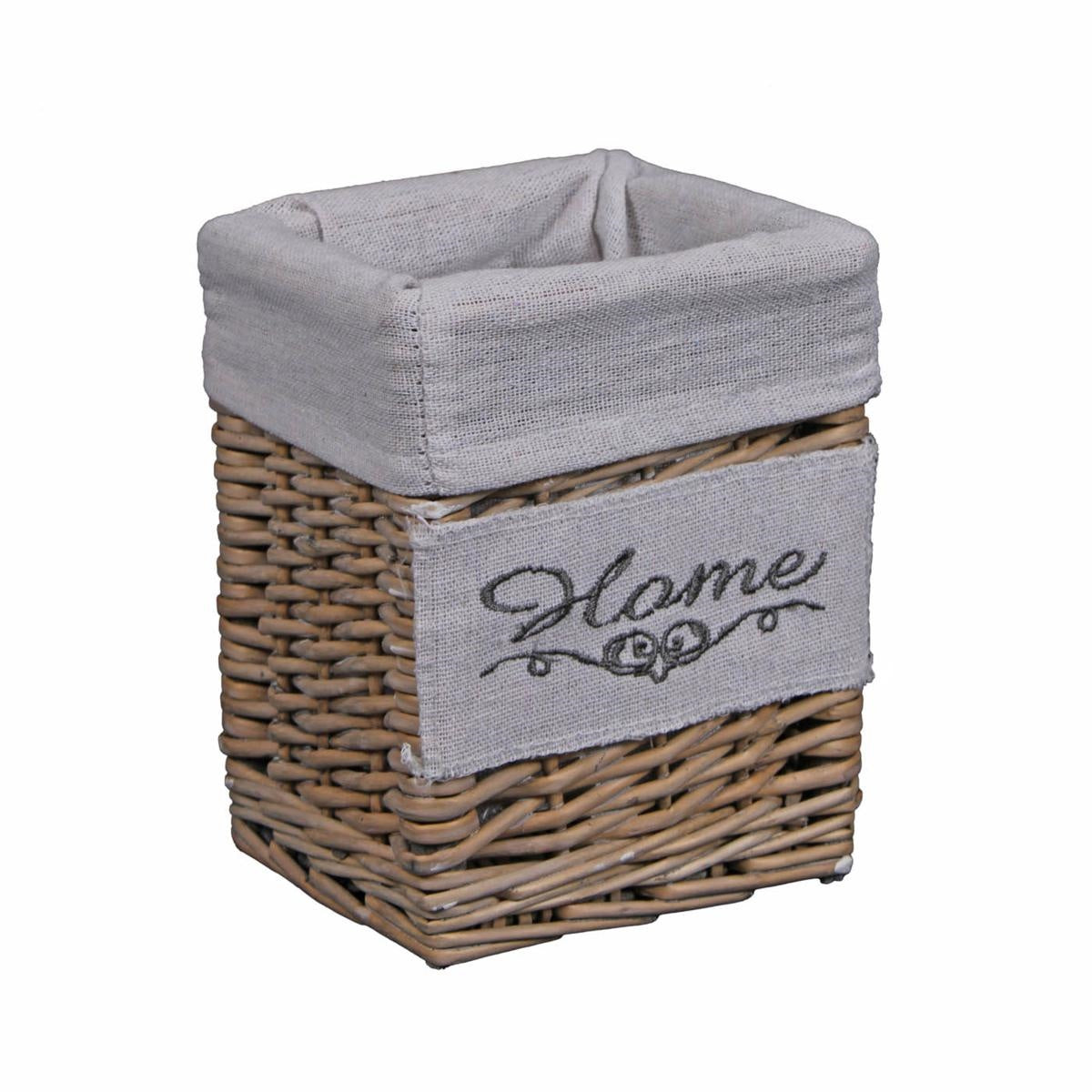 Cesto in vimini grigio Home con fodera, 12x12H15 cm (kit da 5)