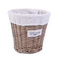 Gettacarta in vimini grigio home con fodera diametro cm 30