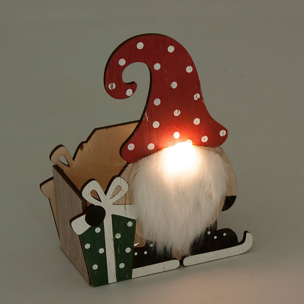Cassetta luminosa a LED a forma di gnomo, 15x9x20 cm (kit da 3)