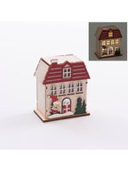 Cassetta rossa in compensato con led, 10X5H12 cm (kit da 3)