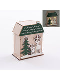 Cassetta verde in compensato con led, 12X7H15 cm (kit da 3)