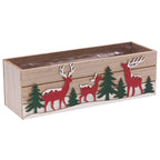 Cassetta rettangolare con renne, 25x8H8 cm (kit da 3)