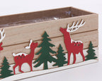 Cassetta rettangolare con renne, 25x8H8 cm (kit da 3)